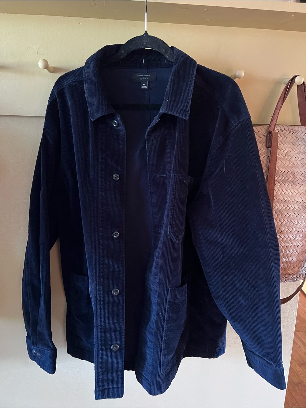 Corduroy Button-Up Jacket in Dark Navy Banana Republic